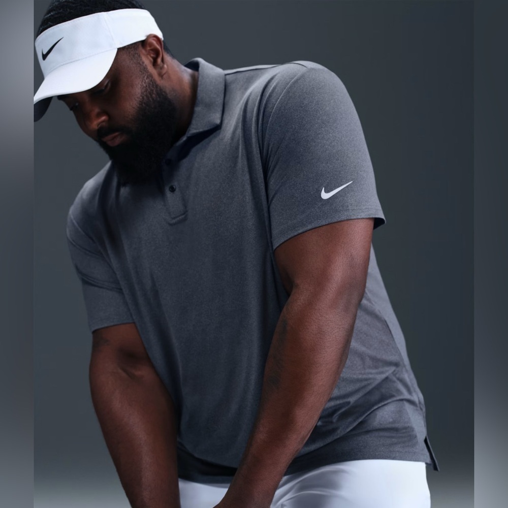 Nike Golf Men's Dri Fit Heather Gray Sport Polo Shirt - Picture 5 of 14